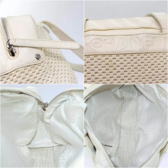 CHANEL Hand Bag Canvas Leather Beige CC Auth yb619 - Picture 16 of 16